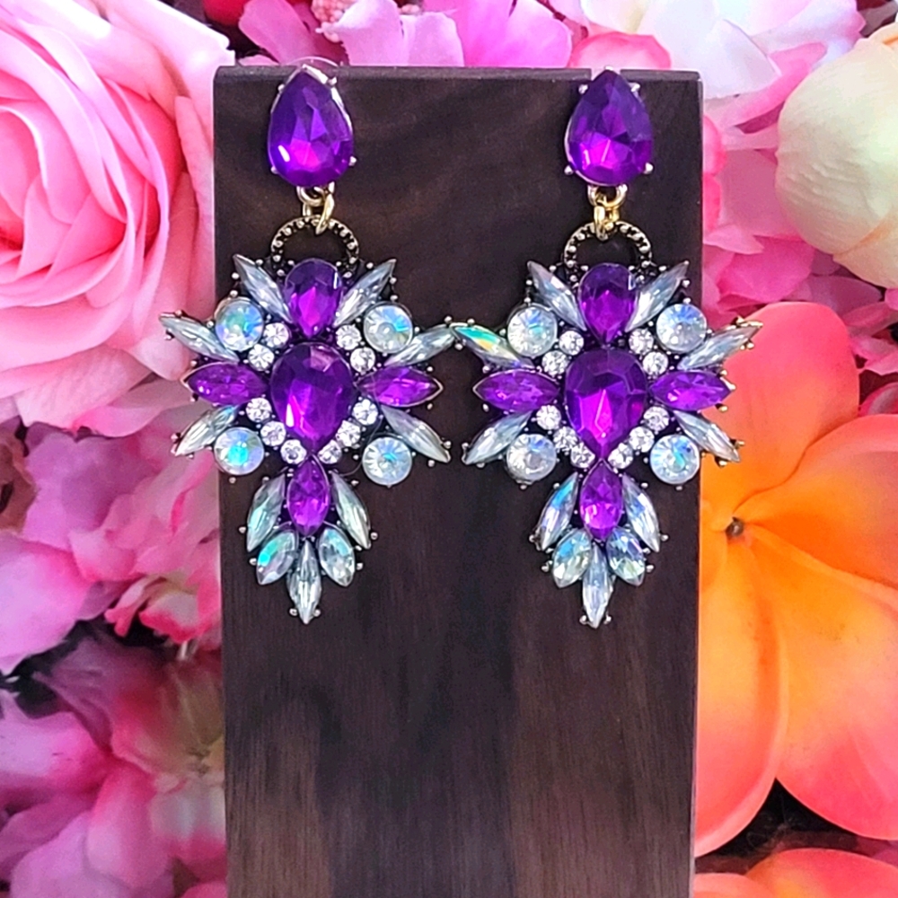 Glam amethyst crystal earrings